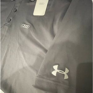 Mens Grey Audi Under Armour Polo